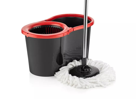 360° Spin Mop & Bucket Set | Microfiber Rotating Mop with 3 Heads