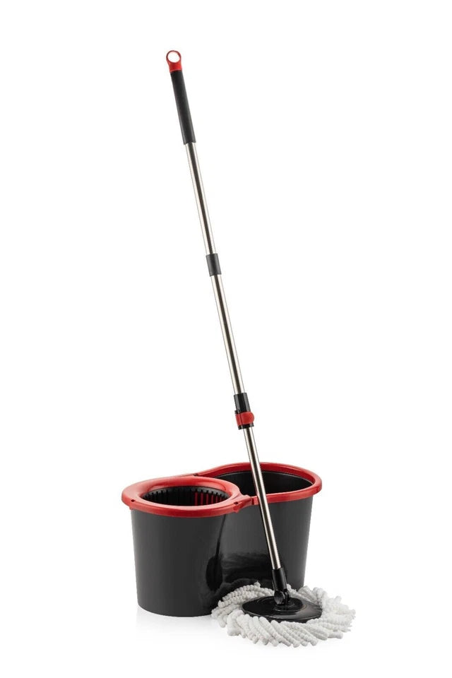 360° Spin Mop & Bucket Set | Microfiber Rotating Mop with 3 Heads