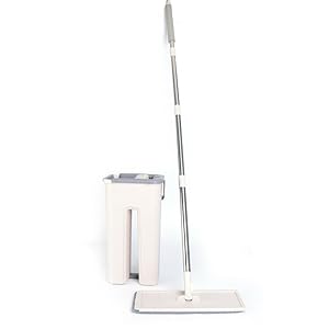 360° Flat Squeeze Mop & Bucket Set | Multi-Functional with 10 Pads
