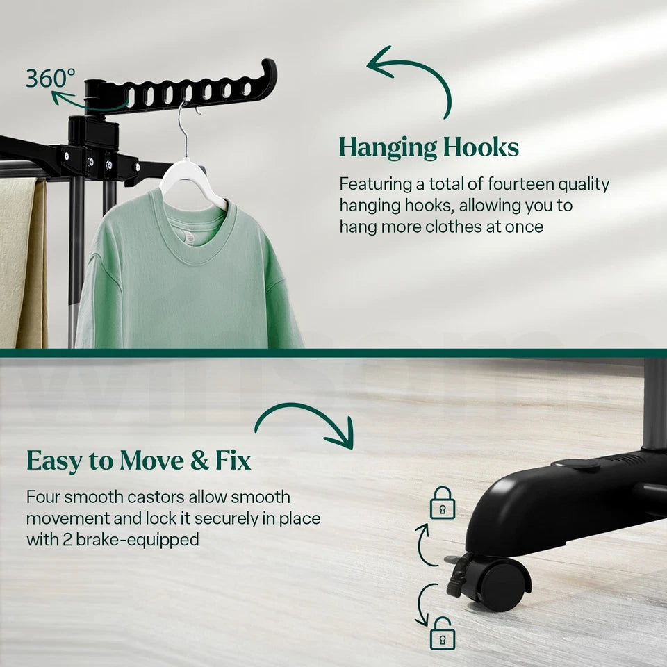 4-Tier Foldable Clothes Airer | Indoor Outdoor Laundry Drying Rack