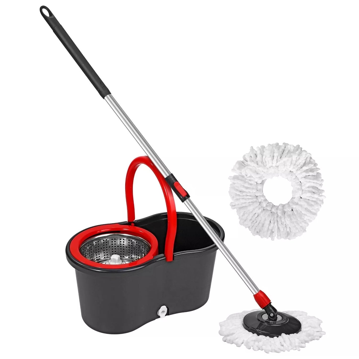 360° Spin Mop & Bucket Set | Microfiber Rotating Mop with 3 Heads