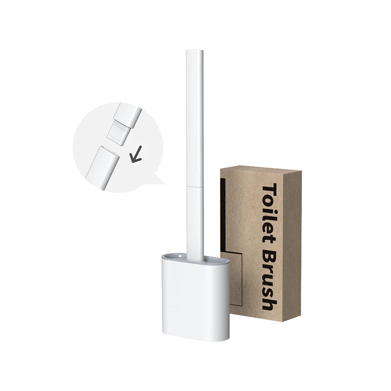 Silicone Toilet Brush & Holder Set | Bathroom Cleaning Brush
