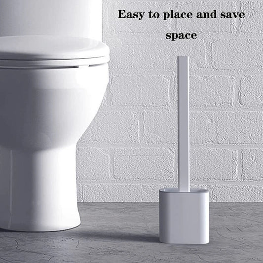 Silicone Toilet Brush & Holder Set | Bathroom Cleaning Brush