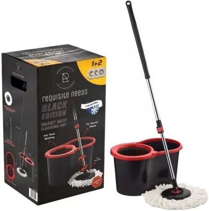 360° Spin Mop & Bucket Set | Microfiber Rotating Mop with 3 Heads