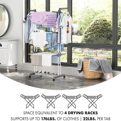 4-Tier Foldable Clothes Airer | Indoor Outdoor Laundry Drying Rack