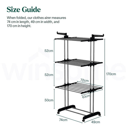 4-Tier Foldable Clothes Airer | Indoor Outdoor Laundry Drying Rack
