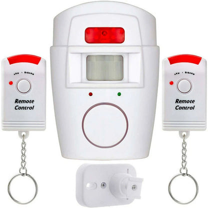 Wireless PIR Motion Sensor Alarm | Includes 2 Remote Controls