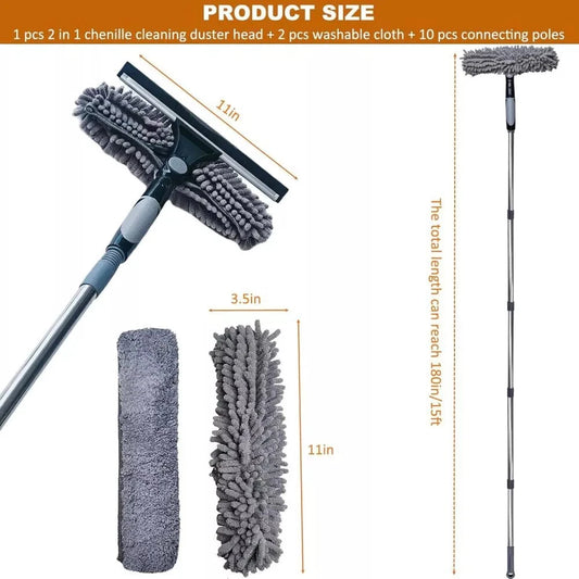 4.5m Telescopic Window Cleaner | Extendable Glass Cleaning Squeegee